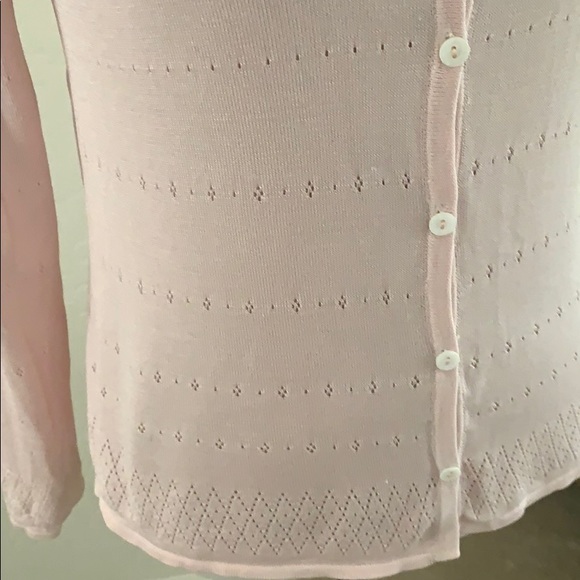 Vintage August Silk Knits Pale Pink Cardigan SZ M - Picture 6 of 11